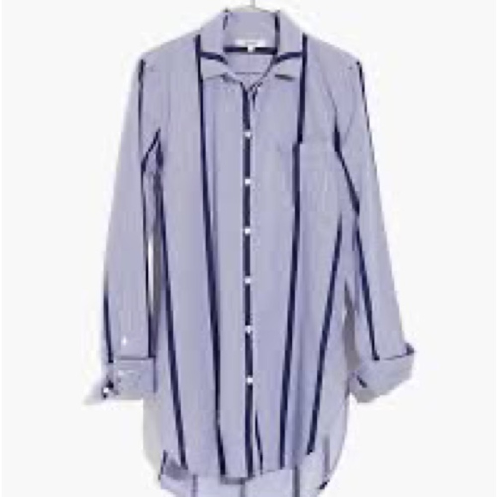 Madewell Striped Button-Down Tunic Shirt Medium
